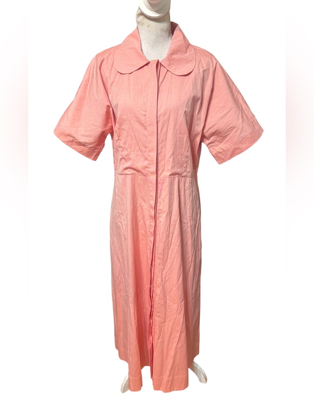 BURU Pink Label Peter Pan collar Shirt Dress Button-up Size‎ XL